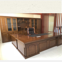 9-year-old shop Hefei custom boss table President table Large desk solid wood paint 3 2 meters office desk new Chinese style