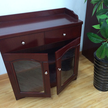 An Hefei custom tea cabinet Paint solid wood leather office cabinet floor cabinet low cabinet storage open door cabinet simple spot