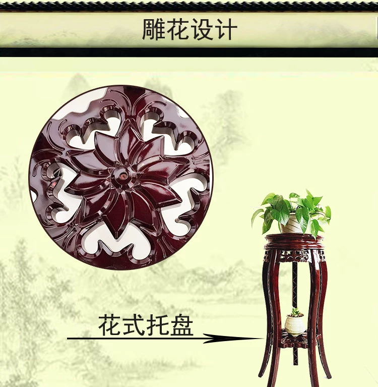 Trung Quốc cổ giả nhựa giả gỗ kệ hoa nhiều lớp phòng khách trong nhà bằng sắt rèn Châu Âu xanh Luo Lan Lan bonsai đặc biệt - Kệ kệ gỗ 3 tầng