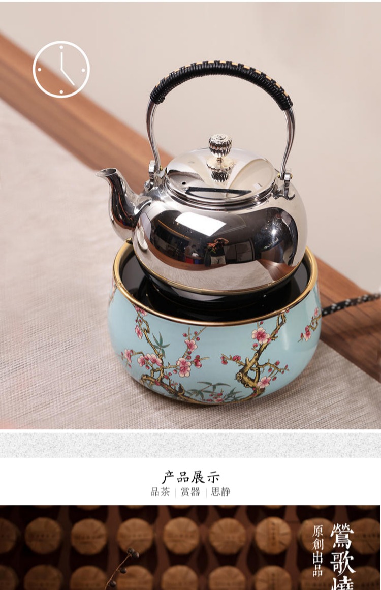 bếp hồng ngoại bosch 品 Đài Loan 烧 电 炉 茶炉 Hộ gia đình câm 珐 琅 银 银 nồi sắt đun sôi nước trà nóng bếp hồng ngoại đôi âm