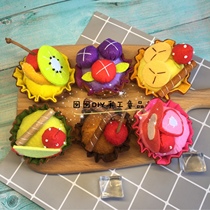 (Finished) non-woven puff cake egg tart DIY kindergarten homework dessert snack fruit simulation food