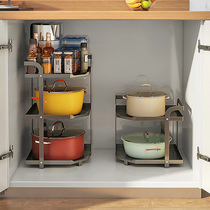 Kitchen wok stand Home Multi-functional Triangle countertop floor shelves Lower sink Saucepan Rack Cabinet inside Saucepan Racks