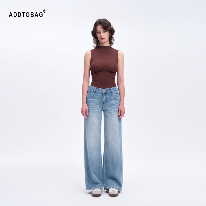 Addtobag【Luxury Fabric】Turkish Long-Staple Cotton Mid-Low Waist Straight Loose Fit Vintage Jeans