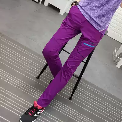 Women's outdoor autumn and winter thick warm and windproof waterproof large size mountaineering pants ski soft shell pants women