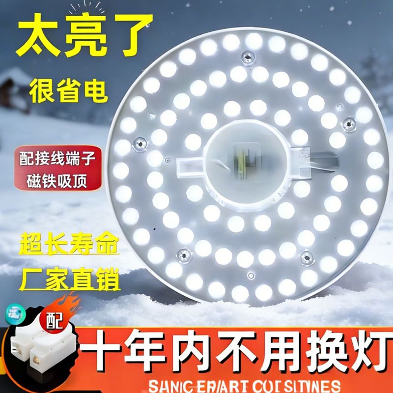 Led Ceiling Light Replacement Light Panel, Circular Light Strip, Modified and Upgraded, Magnetic Installation, Easy to Install, Super Bright, Energy-Saving