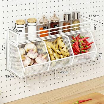 Simple, modern, environmentally friendly, odor-free metal storage, punch-free square hole, round hole hole board, super practical hanging basket accessories