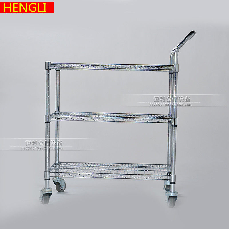 New cart turnover cart material cart picking cart stainless steel anti-static electroplating chrome wire mesh multi-layer cart promotion