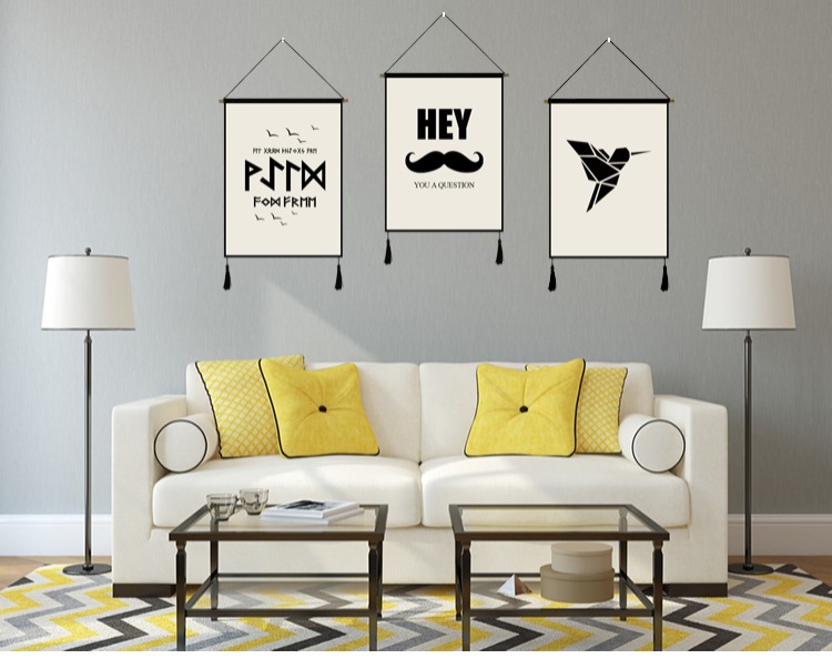 Tấm thảm trang trí đơn giản Bắc Âu in nền tường treo vải treo cờ Đồng hồ hộp vải bọc vải treo tấm thảm - Tapestry thảm treo tường phòng ngủ