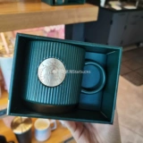 Starbucks, зеленая стеклянная трубочка, термос со стаканом, градиент