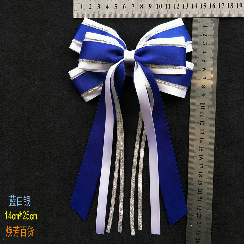 Bao Blue Silver Student Cheerleading Bodybuilding Dance Competition Butterfly Knot Hair Accessories Hair Clip Full Mail Offer