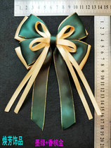 Cheerleading Dance Competition Student School Uniform Accessories School Wind Bow floral headdress Headwear hairclip Hair Card Ink Green