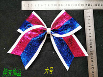  Flower ball La la aerobics rose red blue silver games competition head flower bow headdress Hair accessories full mail