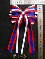 Flower ball cheerleading aerobics campus Games competition bow headwear hair accessories hairclip red white and blue