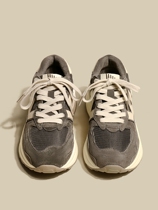 French fashion womens shoes ins trendy dad shoes retro thick-soled matte color matching versatile casual sports Forrest shoes for women