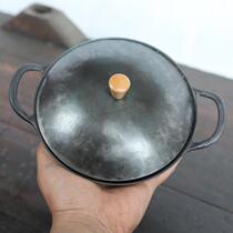 Bears flat bottom spoon fried egg pan spoon miniature small pot blacksmith hand-forged iron spoon pocket Pot Pot