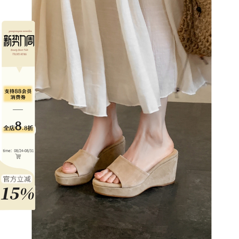 Yuan Quanquan Summer Style High-Heeled Platform Sandals 2026 New Waterproof Platform Non-Tiring One-Strap High Heels
