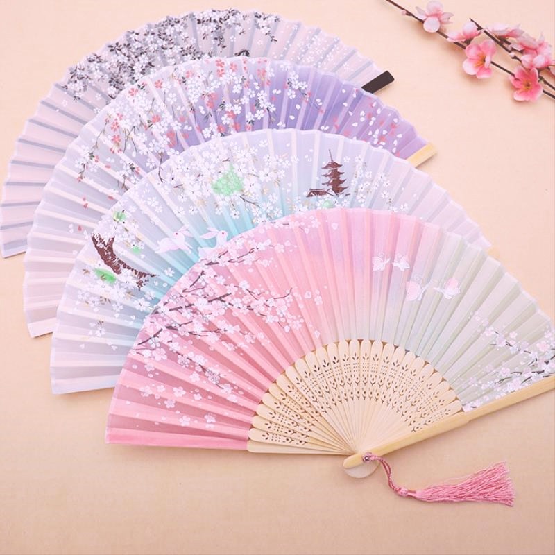 Folding fan ancient dress Dance twelve Constellation Han Suit Cute Children Summer Fan China Wind Carry Portable Super Fairy Qi