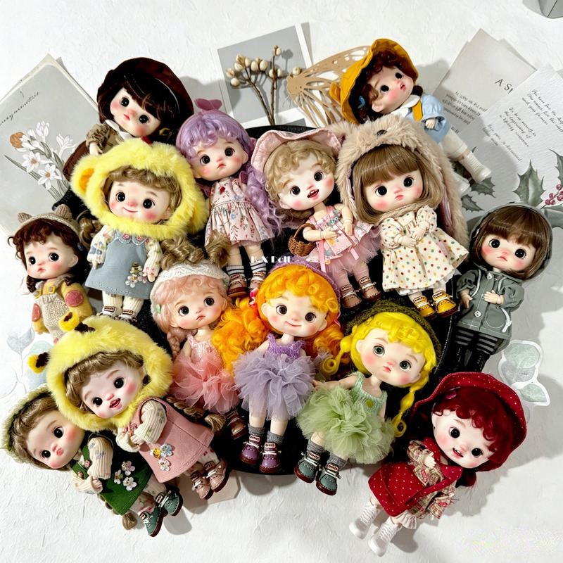 Ob11 Doll in Stock Original Movable Eye Doll Head Bjd Trendy Toy Gift Complete Doll Set 1/12 Scale Kxdoll