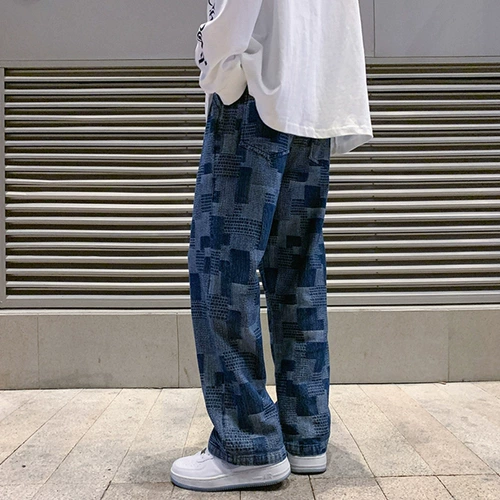 Осенние джинсы, повседневные брюки, штаны, свободный прямой крой, в американском стиле, изысканный стиль, оверсайз