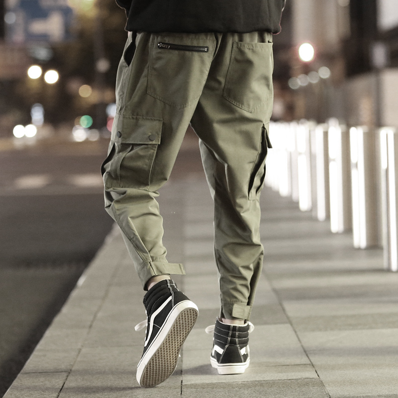 Men's Work Pants Spring/Summer Japanese Retro Trendy Brand Jogger Pants Youth Loose Straight Casual Cropped Pants