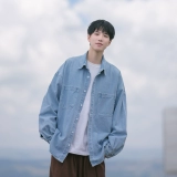 Джинсовый лонгслив, мужская осенняя куртка, японская ретро рубашка