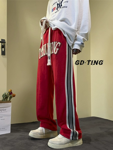 Демисезонные спортивные штаны для отдыха, в американском стиле, свободный прямой крой