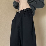 Демисезонные джинсы, штаны, свободный прямой крой