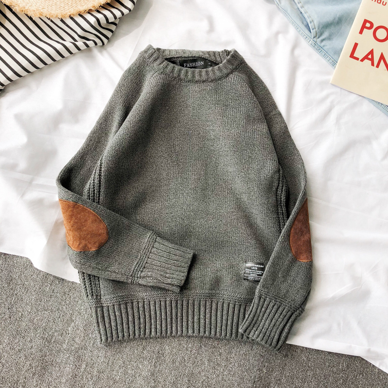 mùa thu của nam giới và mùa đông Hồng Kông gió Hàn Quốc phiên bản của triều knitsweater vòng cổ áo len lỏng lẻo cộng với chất béo cộng với chất béo mỡ đang áo len áo khoác.