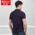 Hodo đậu đỏ nam mùa hè nam nhuộm sợi POLO kinh doanh áo sơ mi cotton ngắn tay cotton 6435 - Áo phông ngắn áo thun nam polo Áo phông ngắn