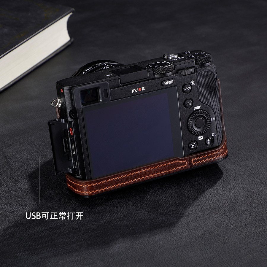 Genuine Leather Camera Half Case Bag Cover For Sony RX1RM3 RX1R3
