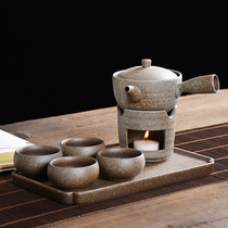 Japanese-style warm tea stove ceramic household small tea cooker alcohol lamp candle burning teapot rough pottery kung fu tea set