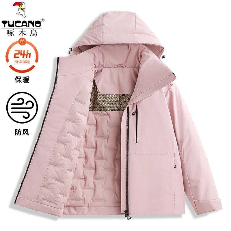 Woodpecker Brand Women's Jacket for Autumn and Winter 2025, New Outdoor Casual Mountaineering Clothing, Lightweight Cotton Coat, Warm Jacket