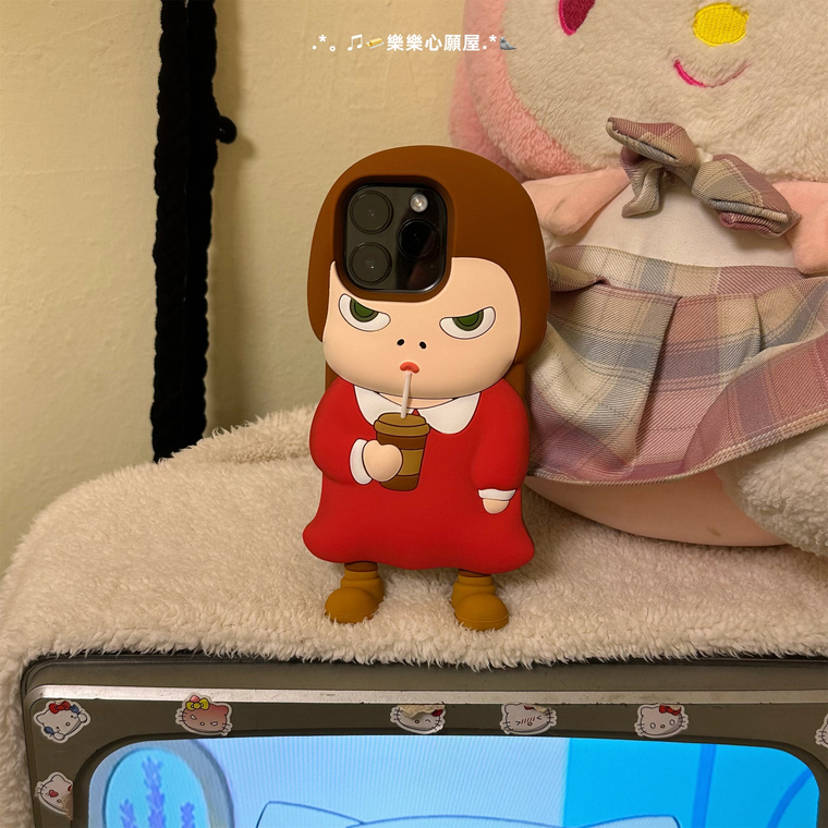 Green Monster & Girl Coffee Cute Cartoon iPhone Case