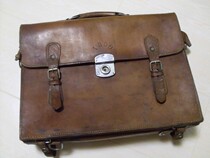  1950s pure cowhide senior cadre briefcase 55-style senior conductor Imperial College division-level cadres