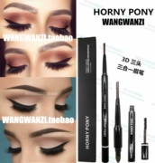 Horny Pony người phụ trách ba trong một chức năng đa năng 3D stereo lông mày bút chì bột lông mày nhuộm lâu dài kem chống thấm và mồ hôi