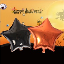 Halloween aluminum film foil board orange five-pointed star black balloon party bar Party festival decoration Ghost Festival