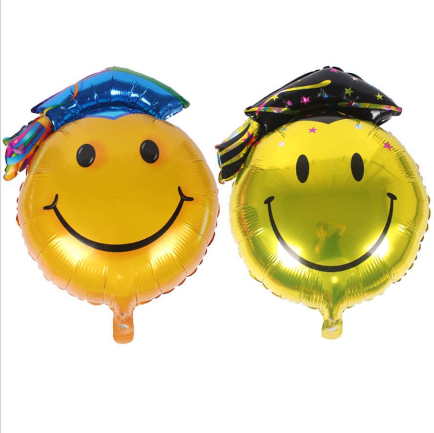 Big Number School Celebration Birthday Tonka Smiley Face Aluminum Film Balloon Doctoral Cap Graduation Ceremony Placement Balloon