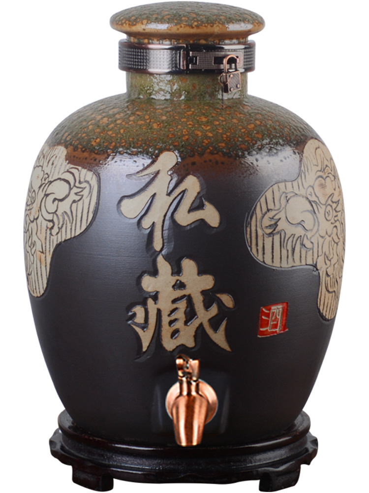 Archaize of jingdezhen ceramic wine jars home 10 jins 20 jins in 100 to 50 kg liquor sealing hoard it