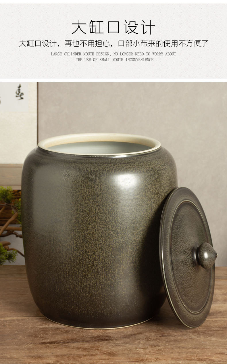 Jingdezhen ceramic barrel loading thickening ricer box archaize home 20 jins 30 jins insect - resistant tide grains, sealed storage tank