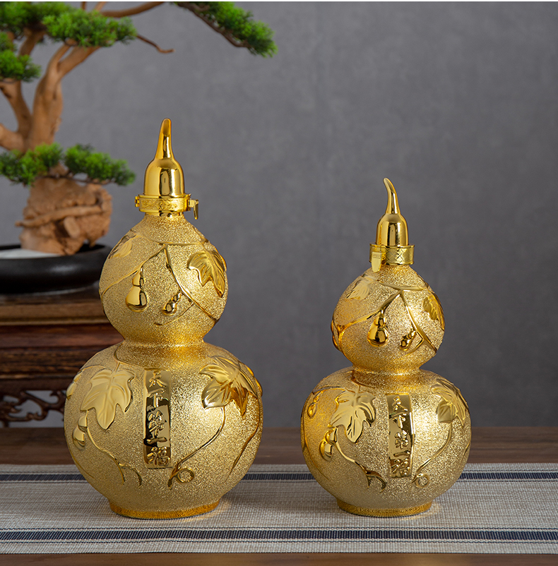 Jingdezhen ceramic bottle home three catties 5 jins of jar art gourds empty wine bottle archaize ceramic wine