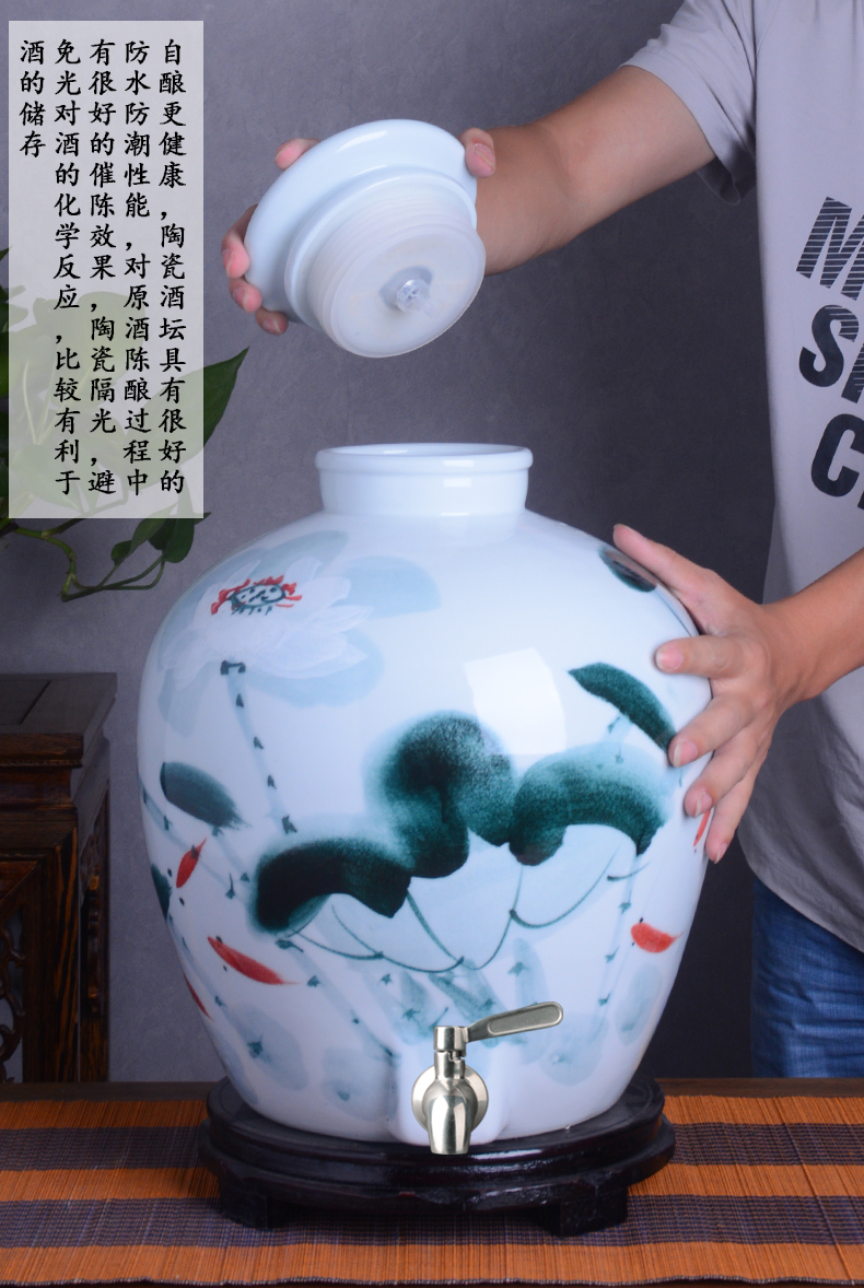 Jingdezhen hand - made ceramic terms jars home 10 jins 50 it with leading liquor bottles archaize seal wine