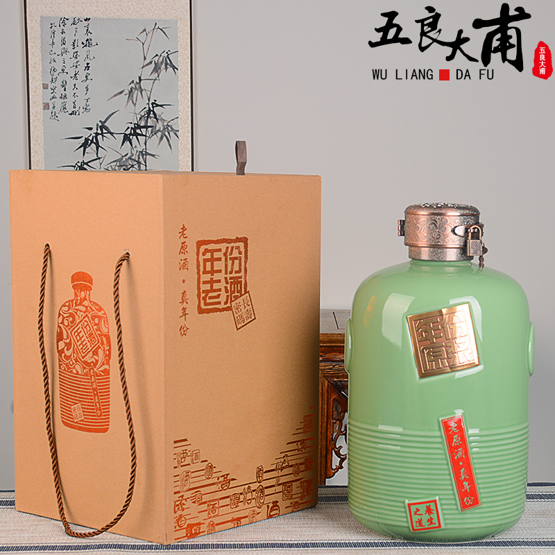 Home 5 jins of archaize of jingdezhen ceramic wine jar 10 jins with good gift box five big on virgin pulp liquor bottles