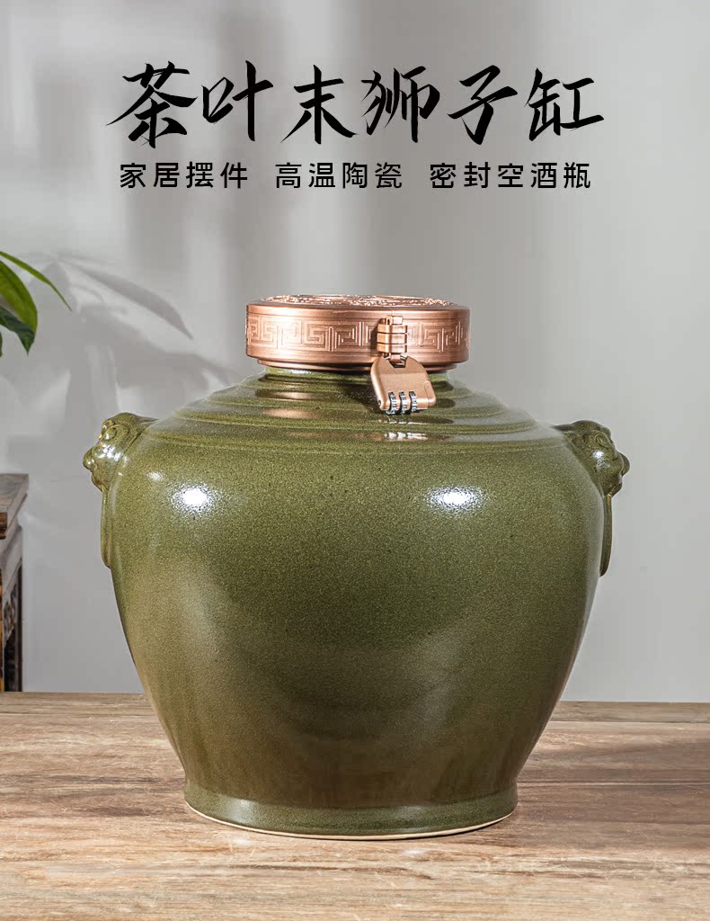 Jingdezhen ceramic mercifully wine jars home 20 jins put sealing liquor cylinder archaize wind wine bottle of aged wine