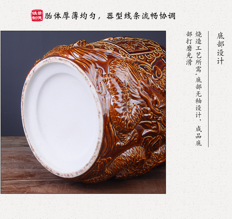 Archaize ceramic wine jars home 10 jins 20 jins to seal it jingdezhen creative furnishing articles aged wine bottles