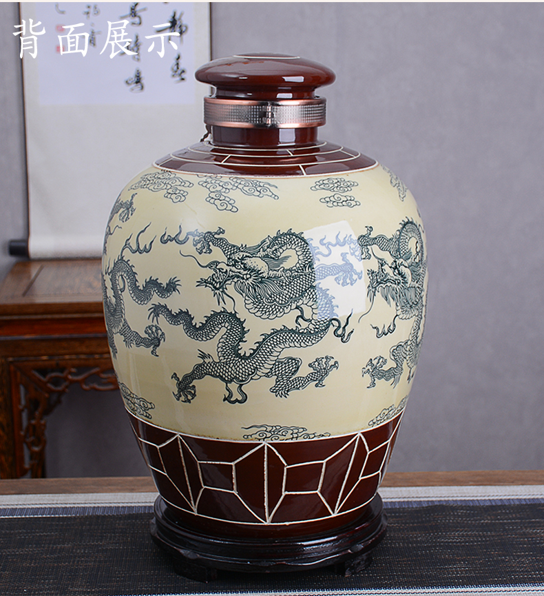 Jingdezhen ceramic wine jars home 10 jins 20 jins 30 to 50 jins liquor sealed bottles archaize wine VAT