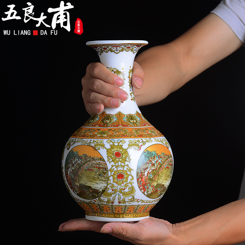 Archaize of jingdezhen ceramic wine jar three catties qingming scroll liquor bottles sealed mercifully wine