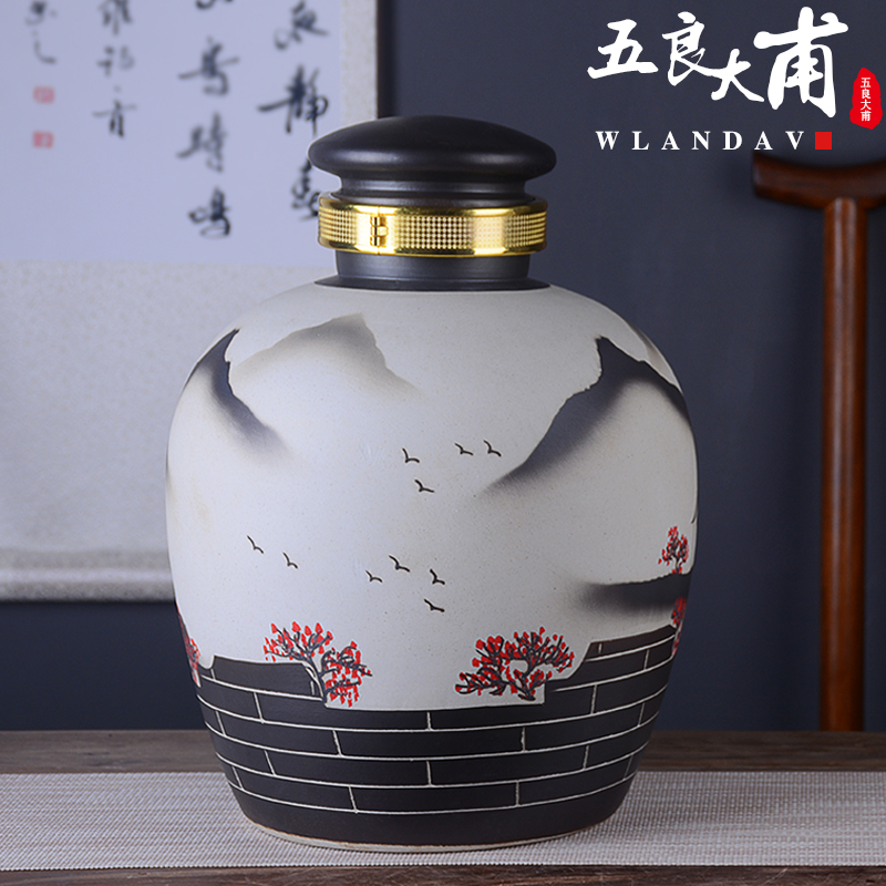 Archaize of jingdezhen ceramic wind mercifully wine jars home 10 jins 20 jins 30 jins 50 to seal storage SanJiu bottles and as cans