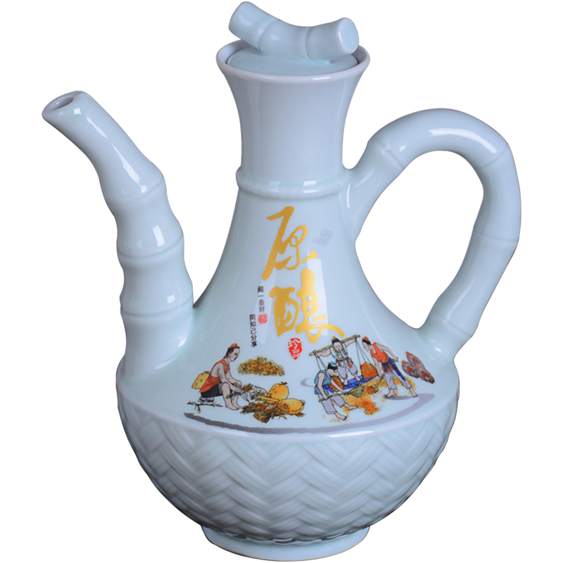 Jingdezhen ceramics hip belt box 1 kg pack household art liquor bottles of wine vintage points of archaize sealed as cans