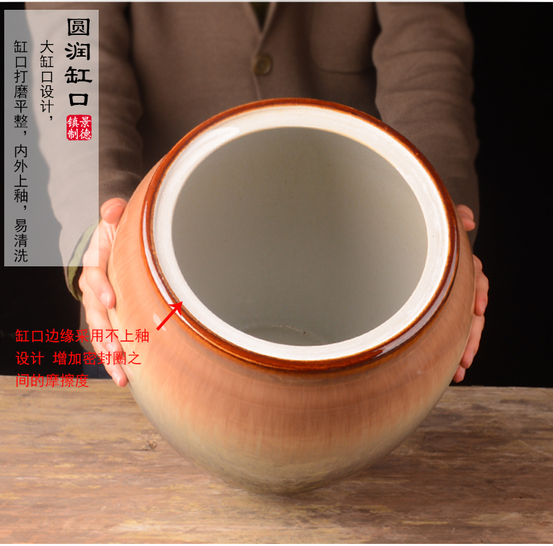 Jingdezhen ceramic barrel 30 kg to with cover rice storage box insect - resistant mildew damp flour barrels grains storage tank in the kitchen