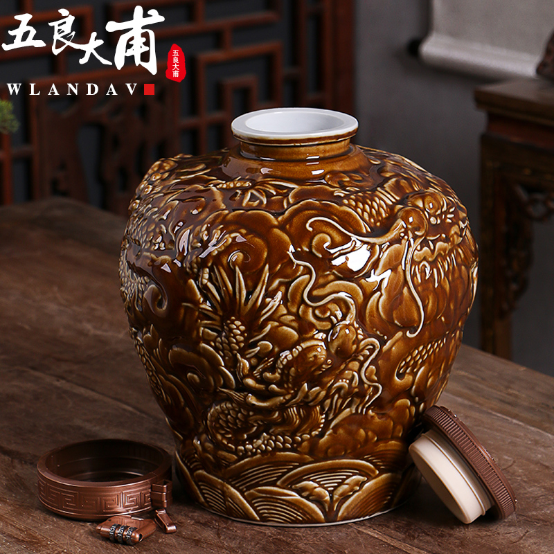 Custom ceramic wine jars home 5 jins of 10 put sealing liquor bottle hoard it zodiac move celebration wine